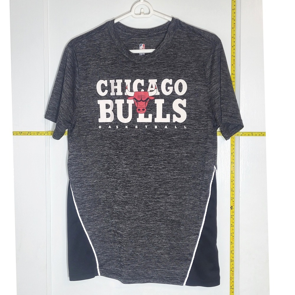 NBA Chicago Bulls Basketball T-Shirt Mens Medium Gray Space Dye Performance Tee